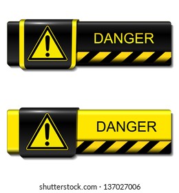 Exclamation danger buttons, icons design.