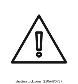 Exclamation danger icon Black line art vector logo