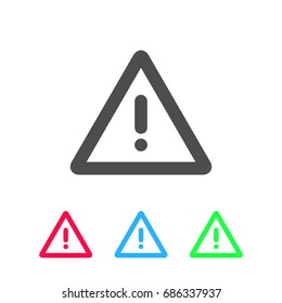 Icono de peligro de exclamación plano. Pictograma de color sobre fondo blanco. Símbolo de ilustración de vector e iconos de bonificación
