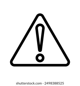Exclamation danger icon linear logo mark in black and white