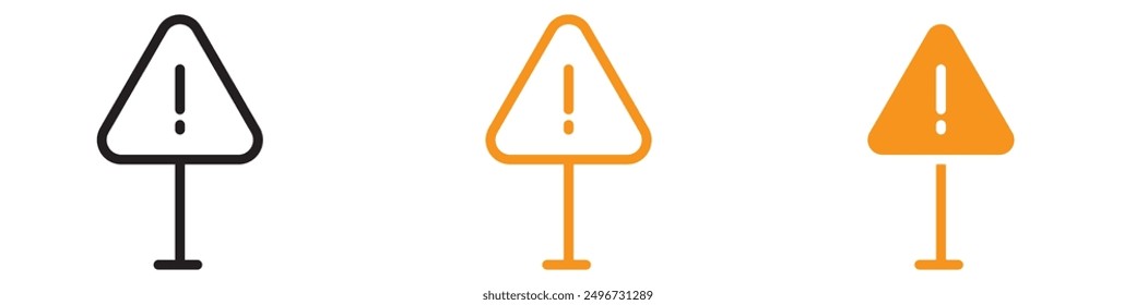 Exclamation Danger Icon Set Warning and Hazard Symbols for Safety and Alerts