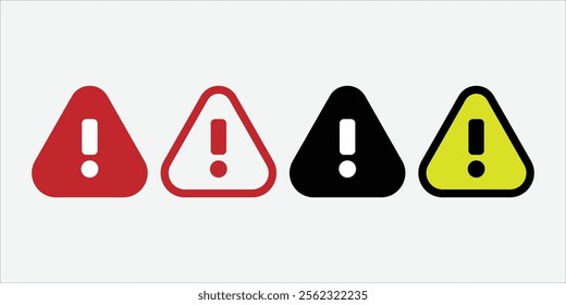 Exclamation Danger Icon Vector. Danger Alert Sign. Warning Icon Bundle Vector. Exclamation Danger Sign.