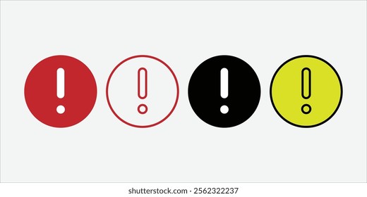 Exclamation Danger Icon Vector. Danger Alert Sign. Warning Icon Bundle Vector. Exclamation Danger Sign.