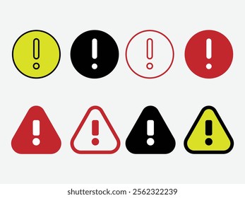 Exclamation Danger Icon Vector. Danger Alert Sign. Warning Icon Bundle Vector. Exclamation Danger Sign.