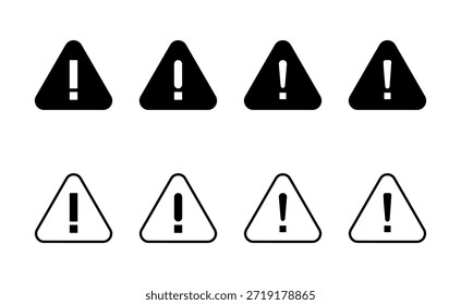 Vector del icono del peligro de la exclamación. signo y símbolo de la atención. signo de la atención