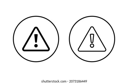 Exclamation danger icons set. attention sign and symbol. Hazard warning attention sign