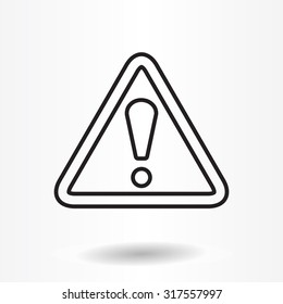 Exclamation danger line sign