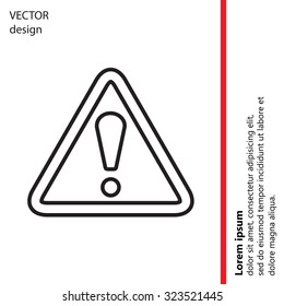 Exclamation danger line sign