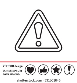 Exclamation danger line sign