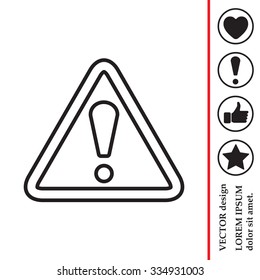 Exclamation danger line sign
