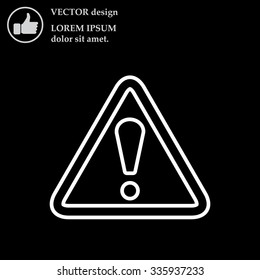 Exclamation danger line sign