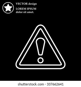 Exclamation danger line sign