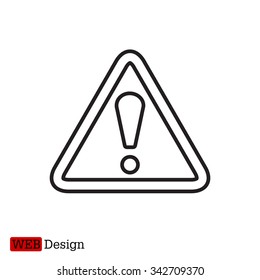 Exclamation danger line sign