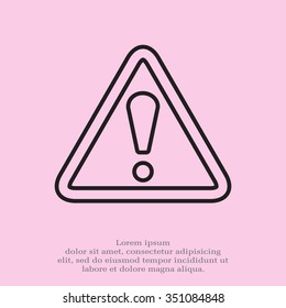 Exclamation danger line sign