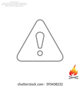 Exclamation danger line sign