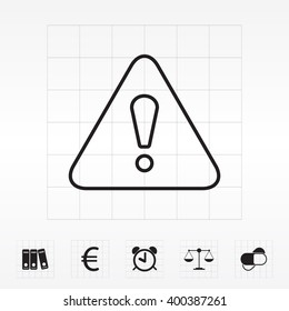 Exclamation danger line sign