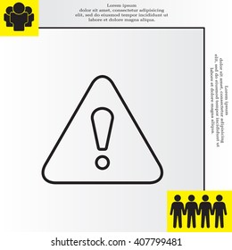 Exclamation danger line sign