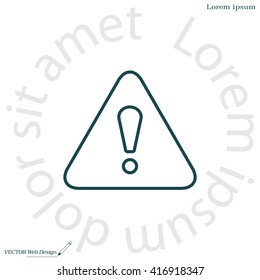 Exclamation danger line sign
