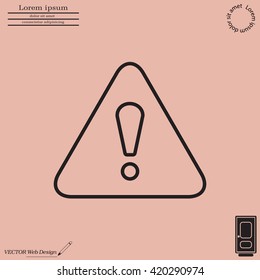 Exclamation danger line sign