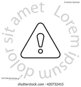 Exclamation danger line sign