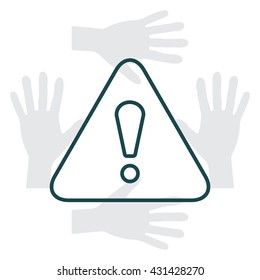 Exclamation danger line sign