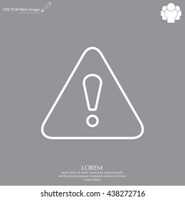 Exclamation danger line sign
