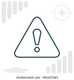 Exclamation danger line sign