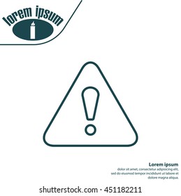 Exclamation danger line sign