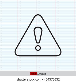 Exclamation danger line sign