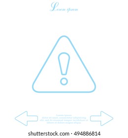 Exclamation danger line sign