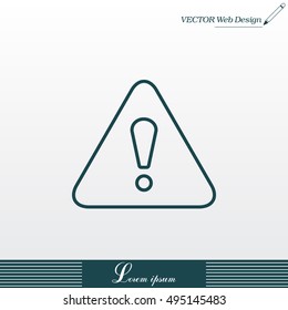 Exclamation danger line sign