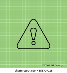 Exclamation danger line sign