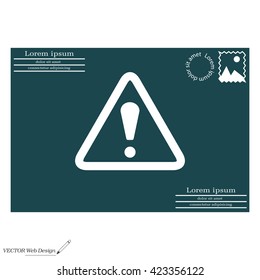 Exclamation danger sign