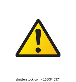 Exclamation danger sign. Attantion triangle icon. Stock vector illustration isolated on white background.