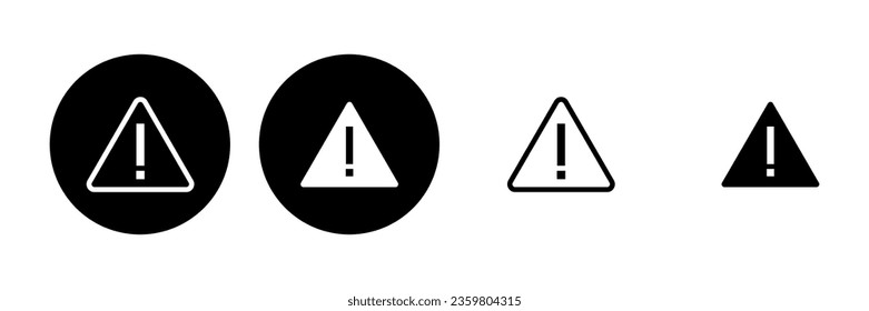 Exclamation danger sign. attention sign icon set. Hazard warning attention sign