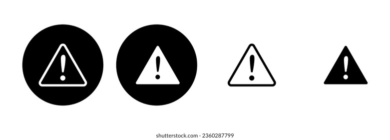 Exclamation danger sign. attention sign icon set. Hazard warning attention sign