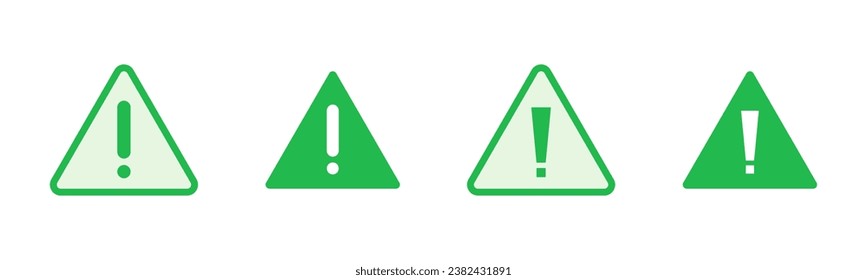 Exclamation danger sign. attention sign icon set. Hazard warning attention sign