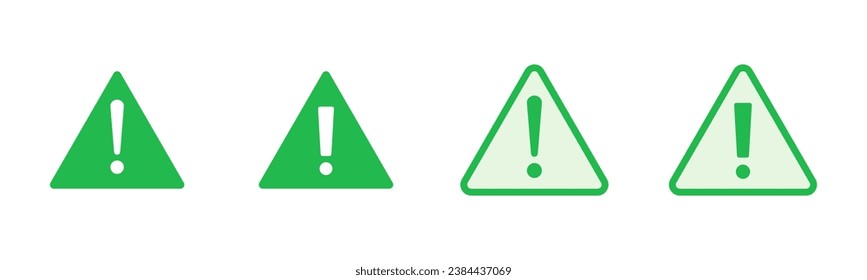 Exclamation danger sign. attention sign icon set. Hazard warning attention sign