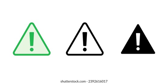 Exclamation danger sign. attention sign icon set. Hazard warning attention sign