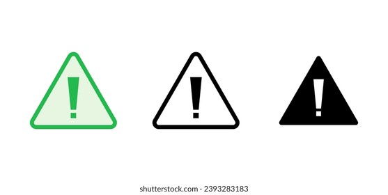 Exclamation danger sign. attention sign icon set. Hazard warning attention sign