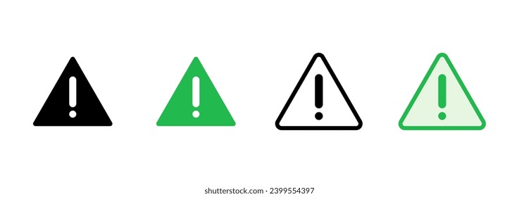 Exclamation danger sign. attention sign icon set. Hazard warning attention sign