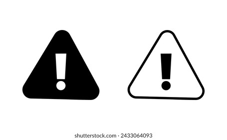 Exclamation danger sign. attention sign icon set. Hazard warning attention sign