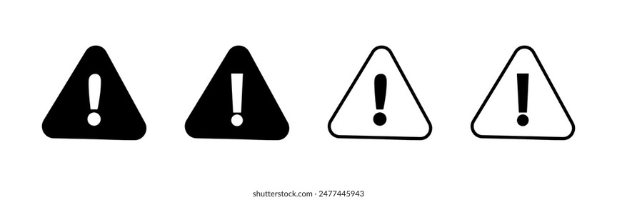 Exclamation danger sign. attention sign icon set. Hazard warning attention sign