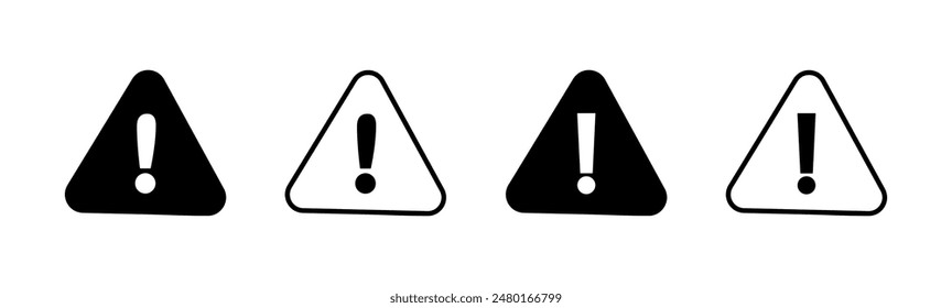 Exclamation danger sign. attention sign icon set. Hazard warning attention sign