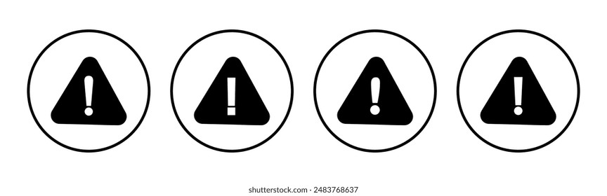Exclamation danger sign. attention sign icon set. Hazard warning attention sign