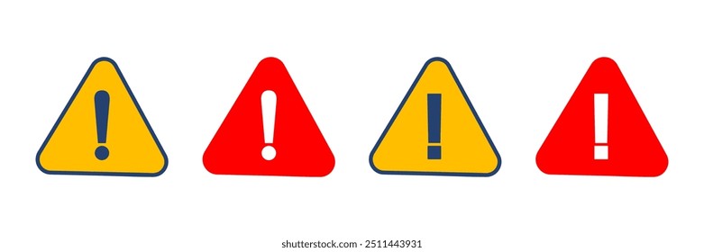 Exclamation danger sign. attention sign icon. Hazard warning attention sign