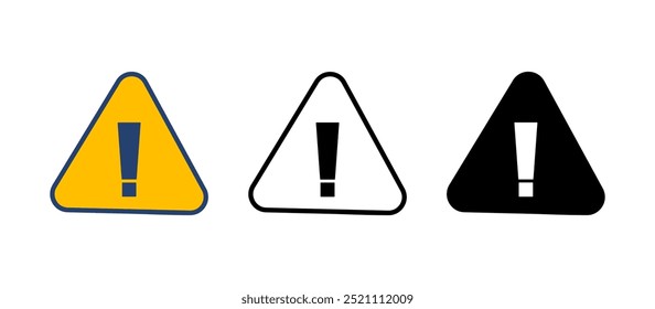 Exclamation danger sign. attention sign icon. Hazard warning attention sign