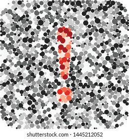 Exclamation Danger sign Exclamation Danger sign color distributed circles dots illustration