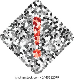 Exclamation Danger sign Exclamation Danger sign color distributed circles dots illustration