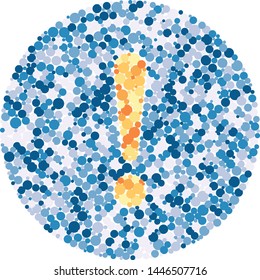Exclamation Danger sign color distributed circles dots illustration